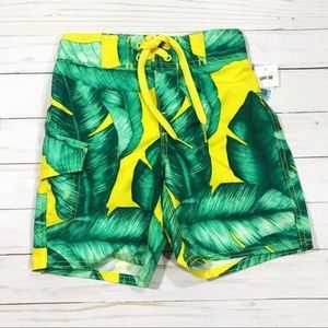 Joe Boxer Boys Leaf Print Swim Trunks Size 4T
